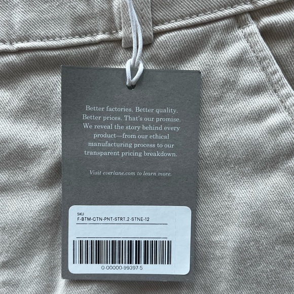 Everlane Organic Straight Leg Pants in Pumic Stone, size 12 - Picture 9 of 10